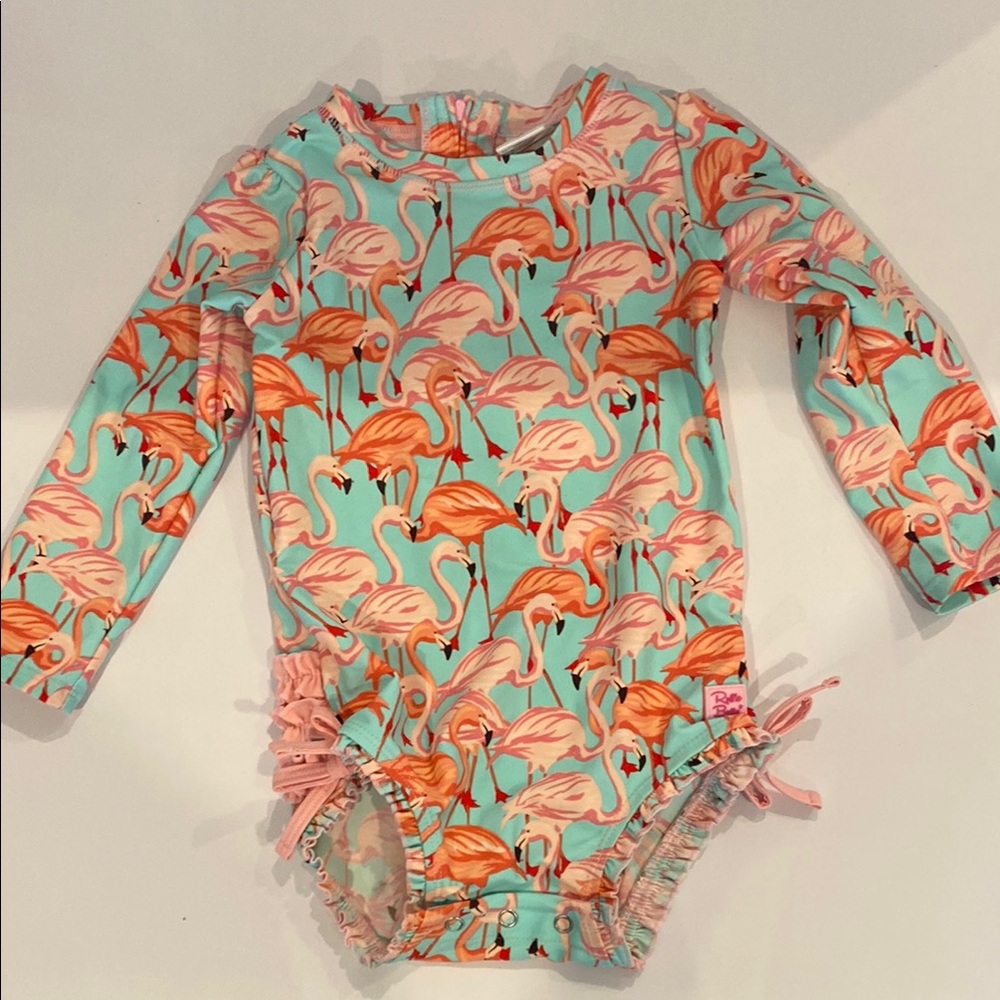 Flamingo Print Kids Swimwear
